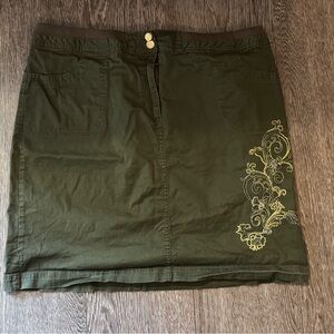 Green Skirt with Yellow Embroidery